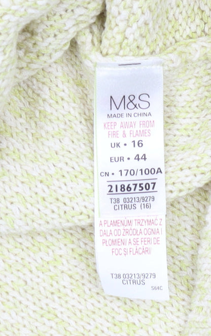 Womens UK Size 16 Marks and Spencer Yellow Pullover Jumper