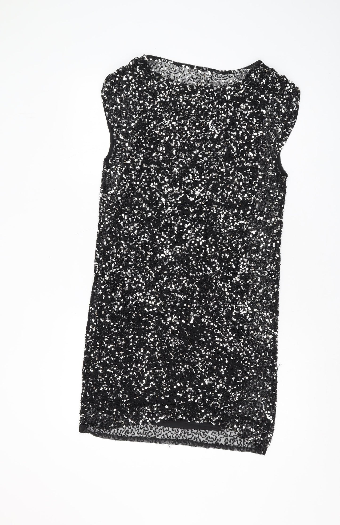 Selected Femme Black Sequin Women’s Shift Dress Size 6