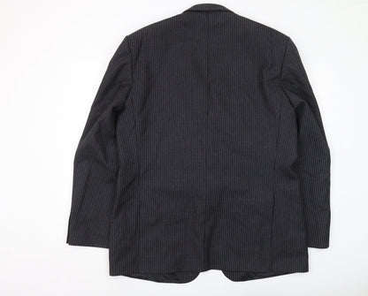 Mens UK Size 46 Label Regular Black Suit Jacket
