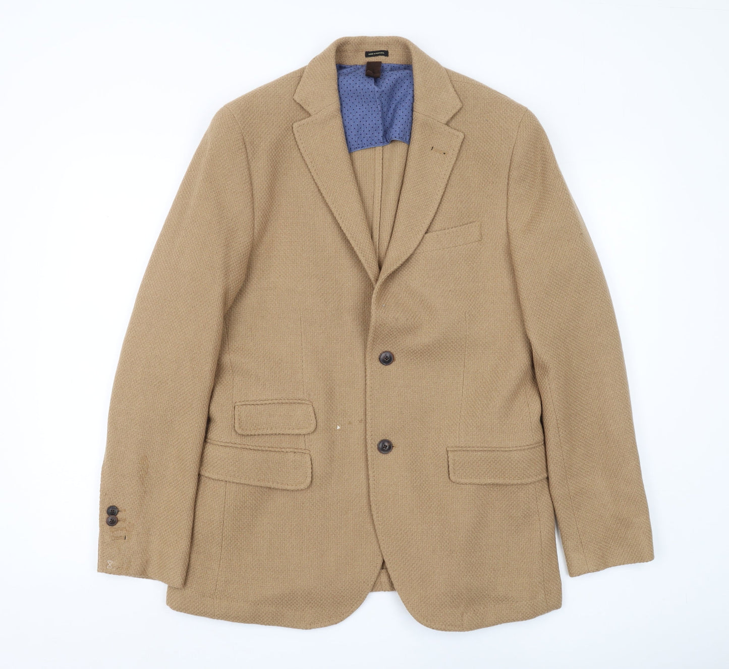 Mens UK Size 40 Massimo Dutti Regular Beige Suit Jacket