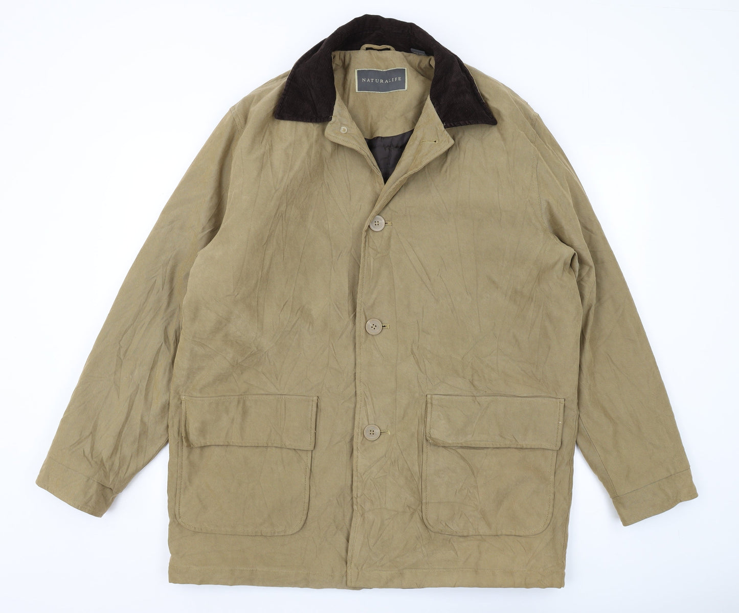 Mens UK Size L Naturalife Beige Overcoat