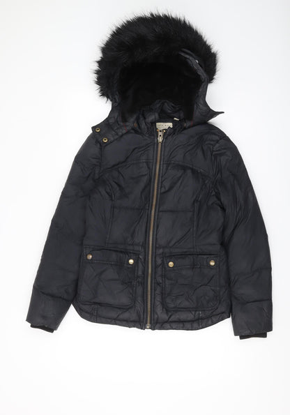 Womens UK Size 8 Jack Wills Black Puffer Jacket
