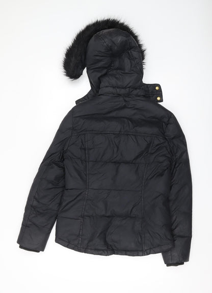Womens UK Size 8 Jack Wills Black Puffer Jacket