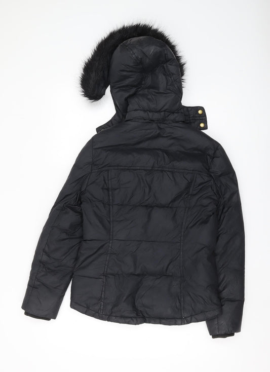Womens UK Size 8 Jack Wills Black Puffer Jacket