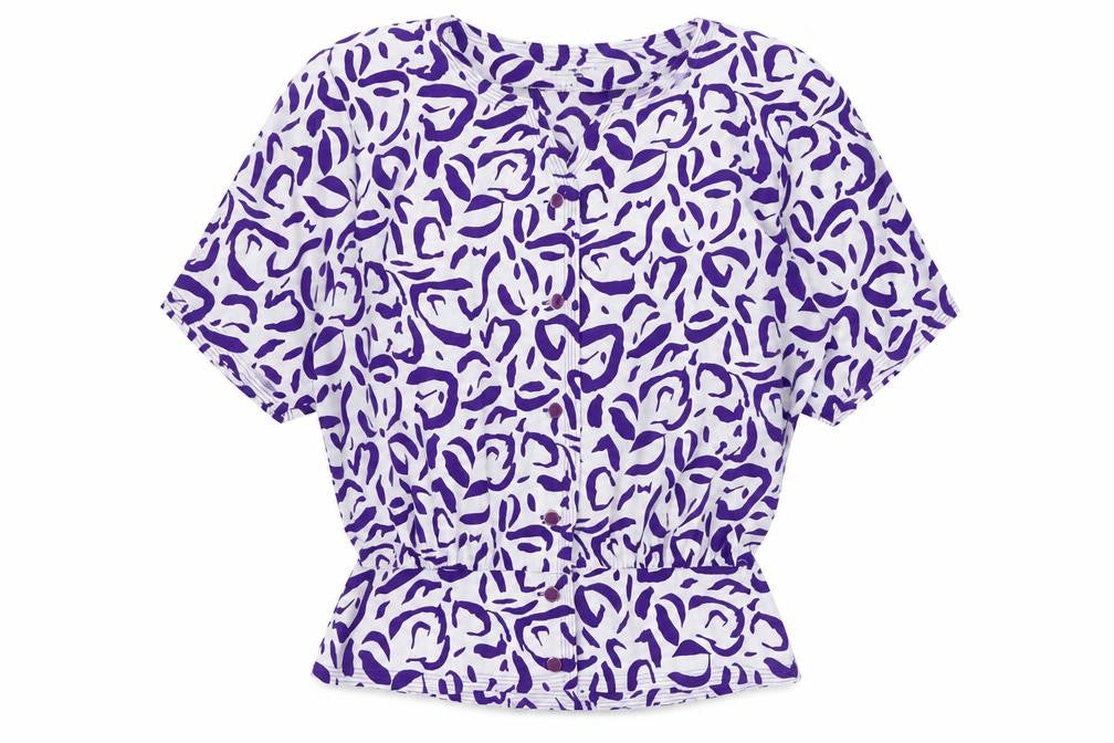 Windsmoor Women's Purple Animal Print Blouse, Size 10