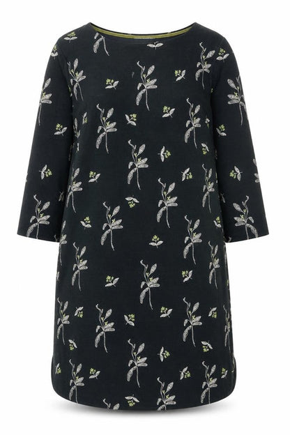 White Stuff Black Floral Shift Dress UK 8