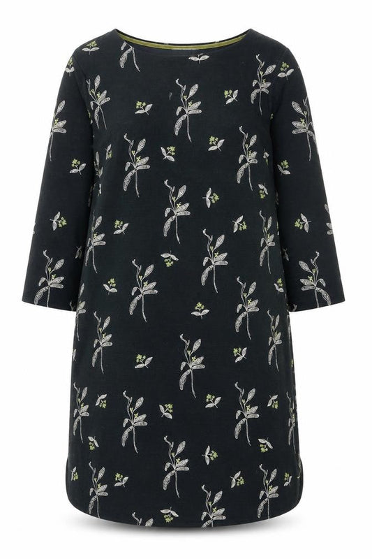Front view of White Stuff Black Floral Shift Dress UK 8