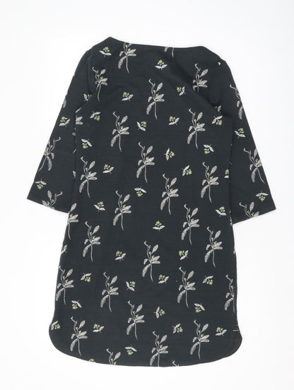 White Stuff Black Floral Shift Dress UK 8