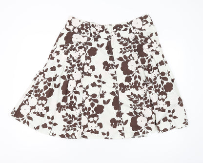 Jasper Conran Women's A-Line Floral Skirt, Size 16, Brown