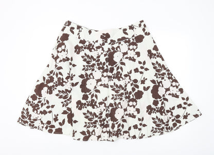 Jasper Conran Women's A-Line Floral Skirt, Size 16, Brown