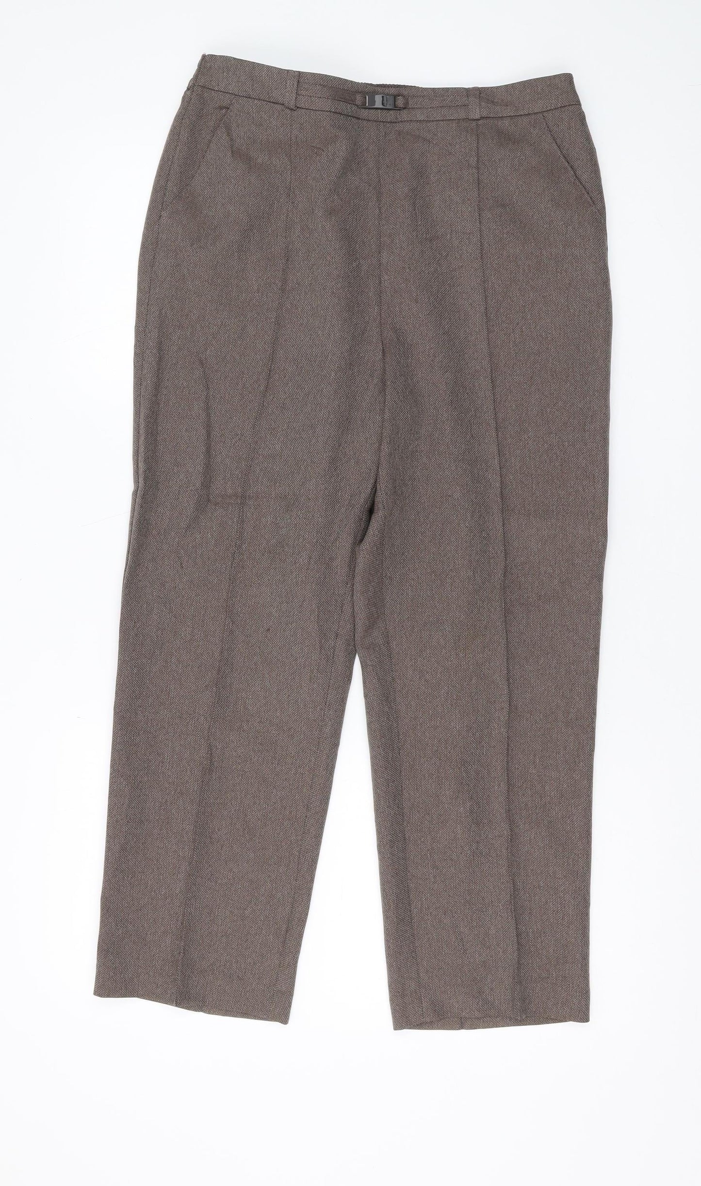 Womens UK Size 12 Honor Millburn Regular Fit Cropped Brown Trousers