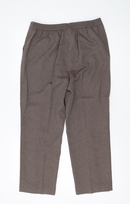 Womens UK Size 12 Honor Millburn Regular Fit Cropped Brown Trousers