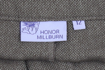 Womens UK Size 12 Honor Millburn Regular Fit Cropped Brown Trousers
