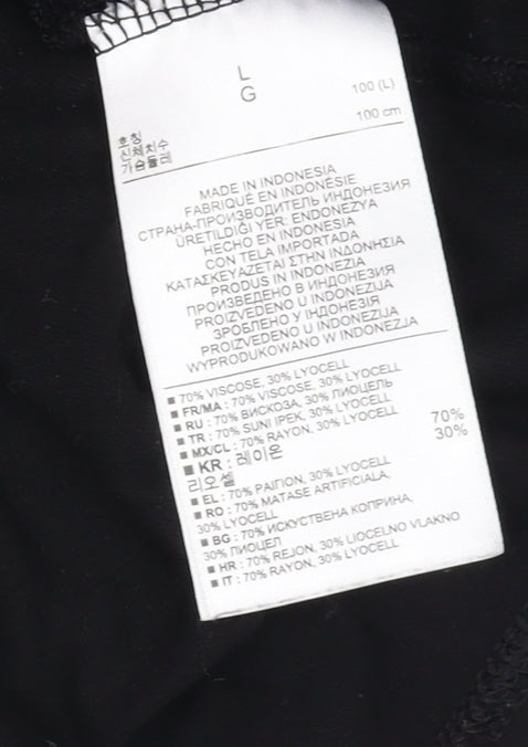 Banana Republic Women's Black V-Neck Blouse, L, Casual 3/4 Sleeve