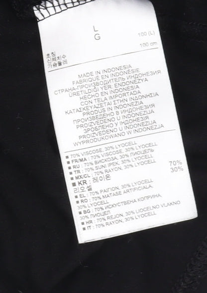 Banana Republic Women's Black V-Neck Blouse, L, Casual 3/4 Sleeve