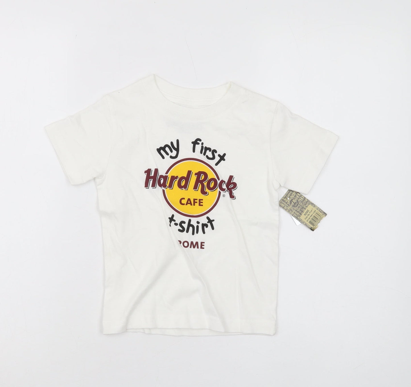 Hard Rock Cafe Boys White Graphic T-Shirt 3-4 Years