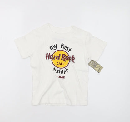 Hard Rock Cafe Boys White Graphic T-Shirt 3-4 Years
