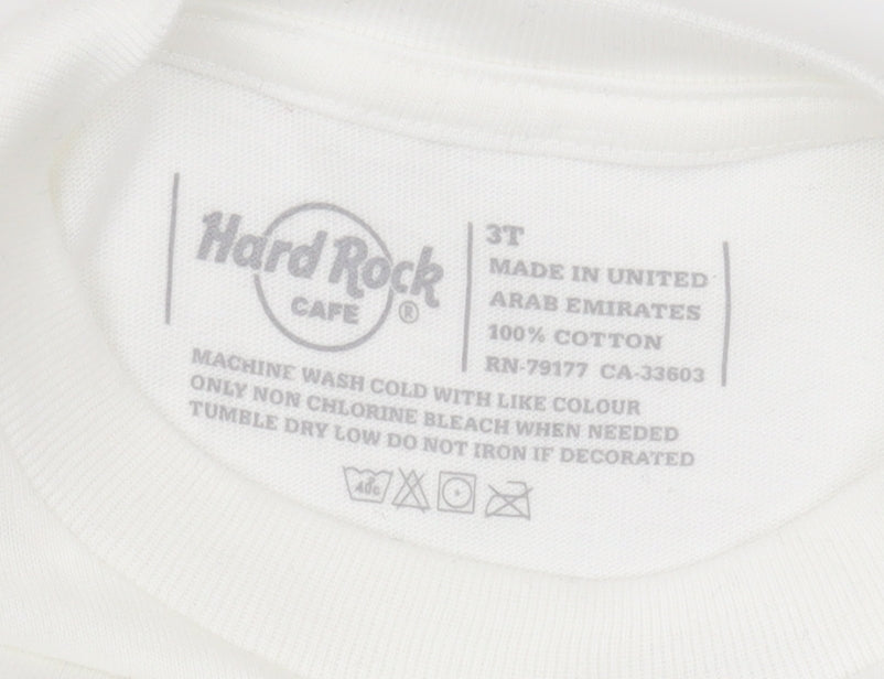 Hard Rock Cafe Boys White Graphic T-Shirt 3-4 Years