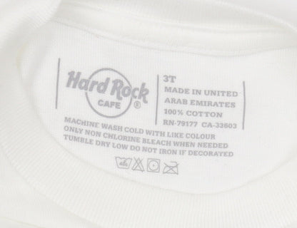 Hard Rock Cafe Boys White Graphic T-Shirt 3-4 Years