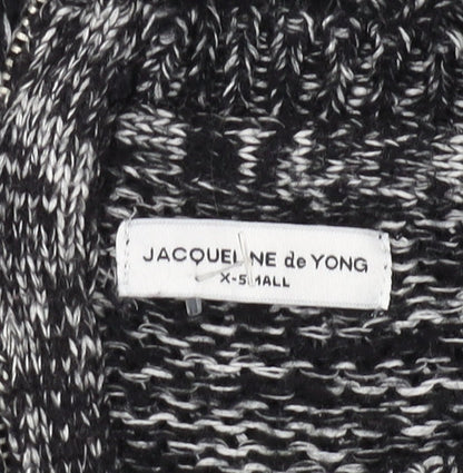 Womens UK Size XS Jacqueline de Yong Black Full Zip Jumper