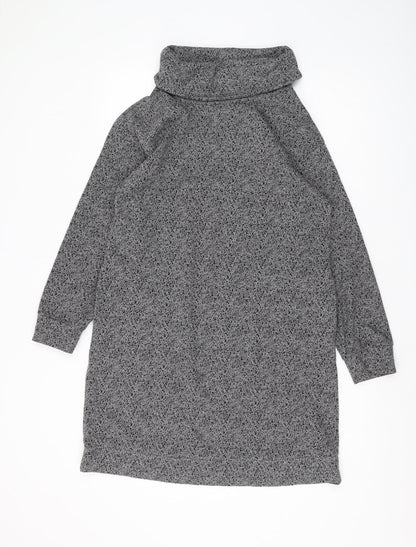 White Stuff Women's Grey Cowl Neck Shift Dress Size 12