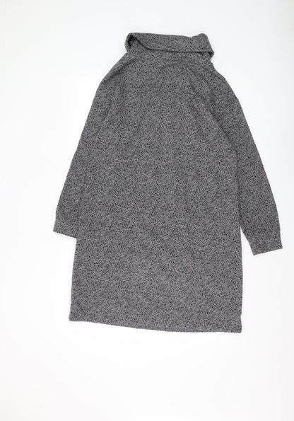 White Stuff Women's Grey Cowl Neck Shift Dress Size 12