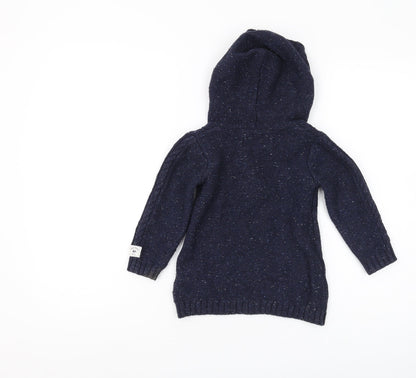 Mantaray Unisex Baby Blue Knit Hooded Pullover, 18-24 Months