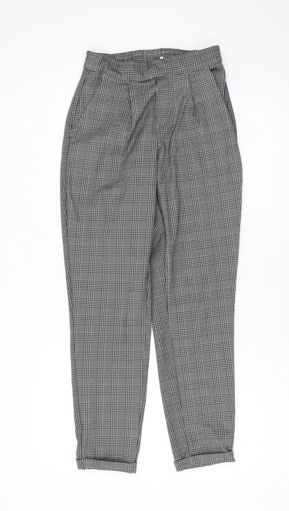 Jacqueline de Yong Women's Grey Check Trousers S