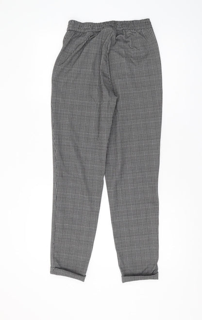 Jacqueline de Yong Women's Grey Check Trousers S