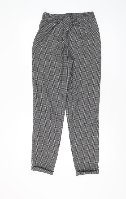Jacqueline de Yong Women's Grey Check Trousers S