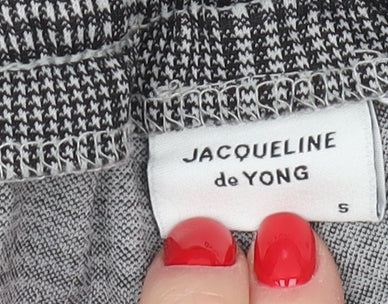 Jacqueline de Yong Women's Grey Check Trousers S