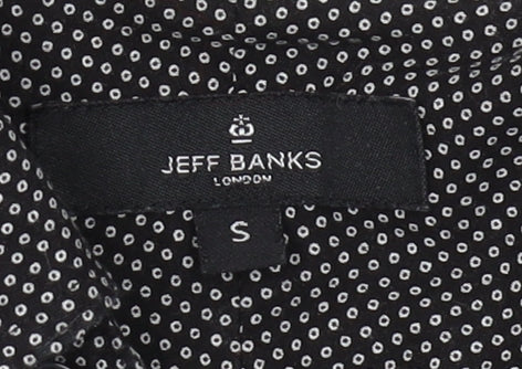 Jeff Banks Men's Black Geometric Shirt, S, Regular Fit