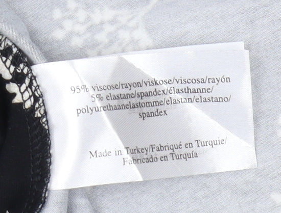 Laura Ashley Women's Black Floral Blouse, Size 8, 3/4 Sleeve