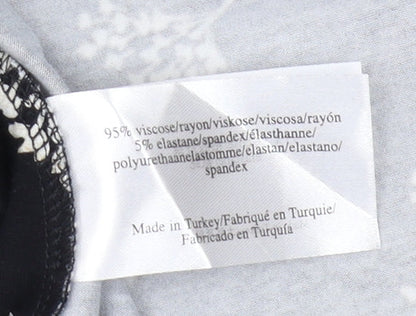 Laura Ashley Women's Black Floral Blouse, Size 8, 3/4 Sleeve