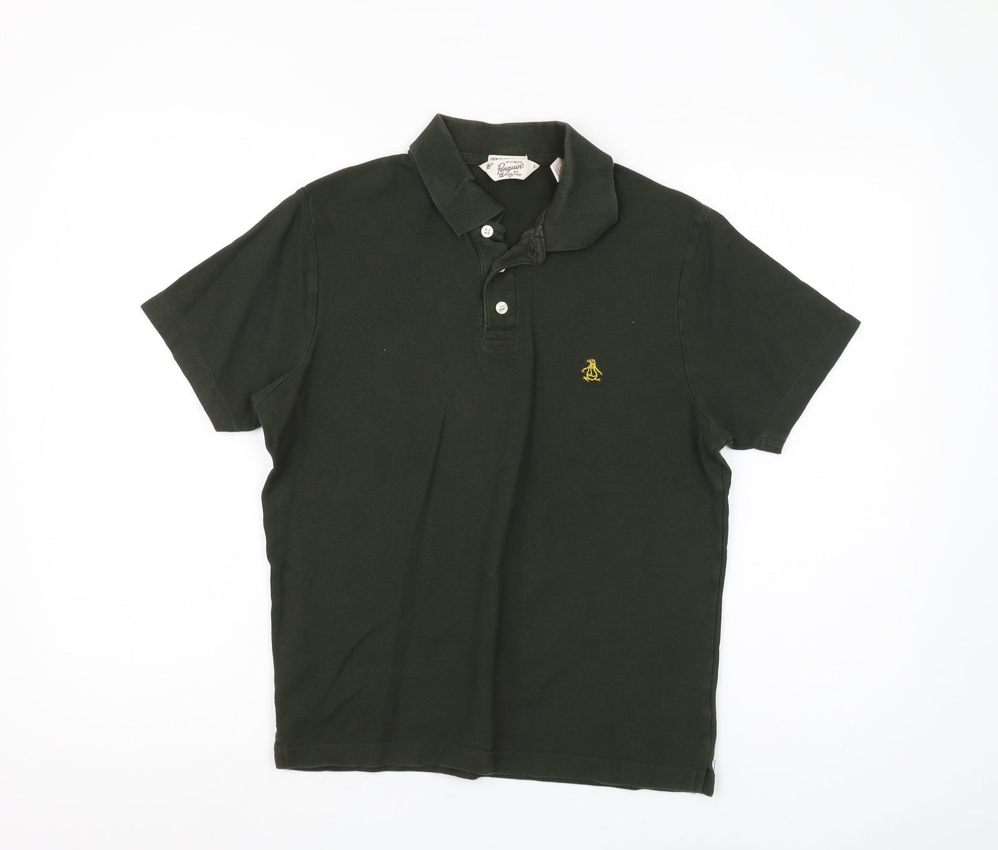 Penguin Men's Green Polo, Size S, Solid Logo Style