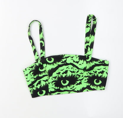 Womens UK Size 6 Topshop Green Cropped Tank