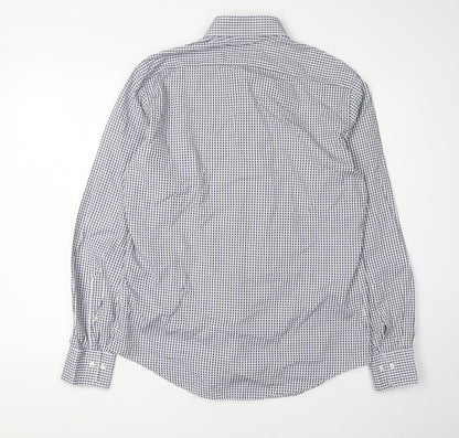 Pal Zileri Men's Blue Check Cotton Shirt Size 40