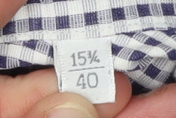 Pal Zileri Men's Blue Check Cotton Shirt Size 40