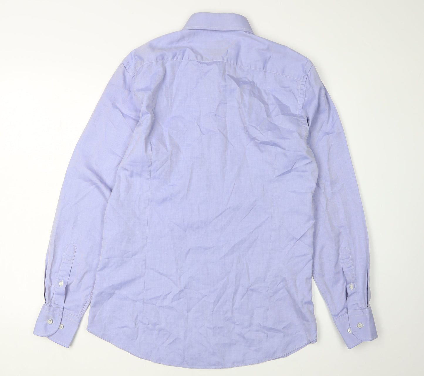 Mens UK Collar Size 16 Massimo Dutti Smart Blue  Dress Shirt
