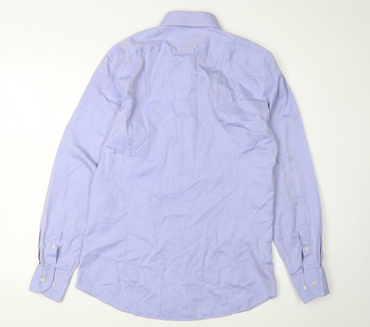 Mens UK Collar Size 16 Massimo Dutti Smart Blue  Dress Shirt