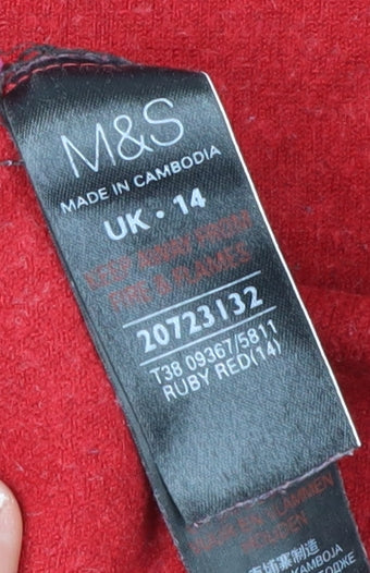 Womens UK Size 14 Marks and Spencer Red Pullover Jumper