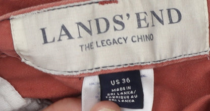 Lands' End Men's Red Chino Trousers, Size 36