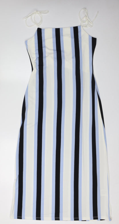 H&M Women's Multicoloured Striped Slip Dress M