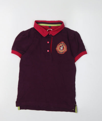 Toggi Girls Purple Polo Shirt 9-10 Years Collared Embroidered