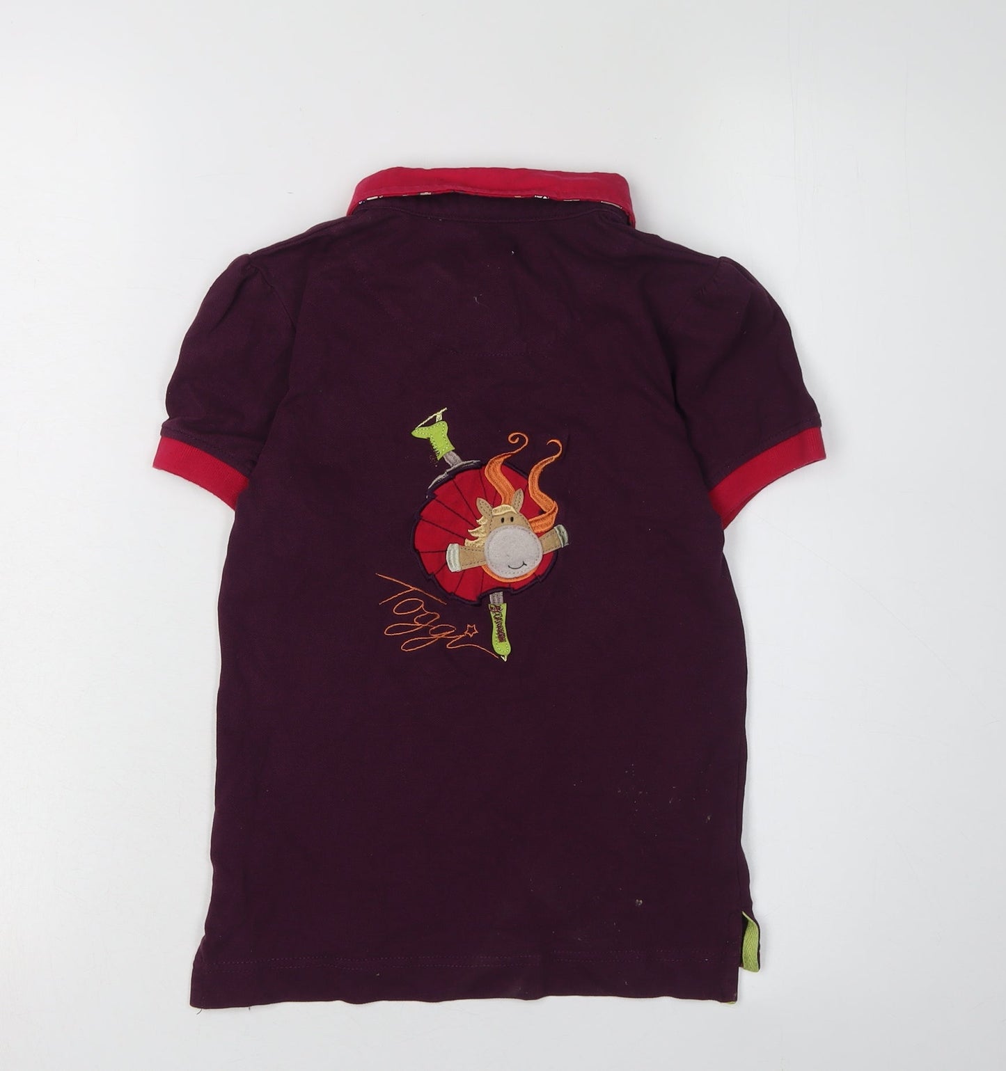 Toggi Girls Purple Polo Shirt 9-10 Years Collared Embroidered