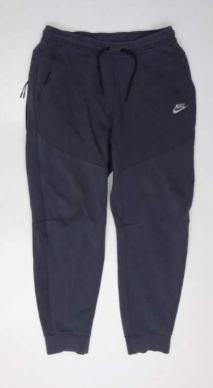 Nike Men’s Black Jogger Trousers, L, Logo Accent