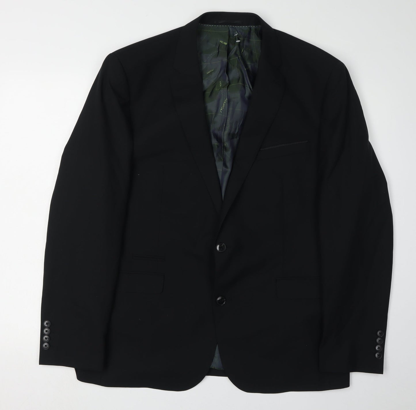 Mens UK Size 46 Remus Uomo Regular Black Suit Jacket