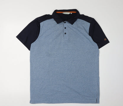 James Pringle Men's Blue Polo Shirt M - Short Sleeves Golf Wear