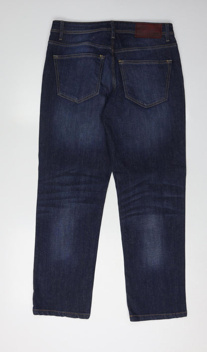 Mens UK Size 30 River Island Regular Fit Straight Blue Jeans