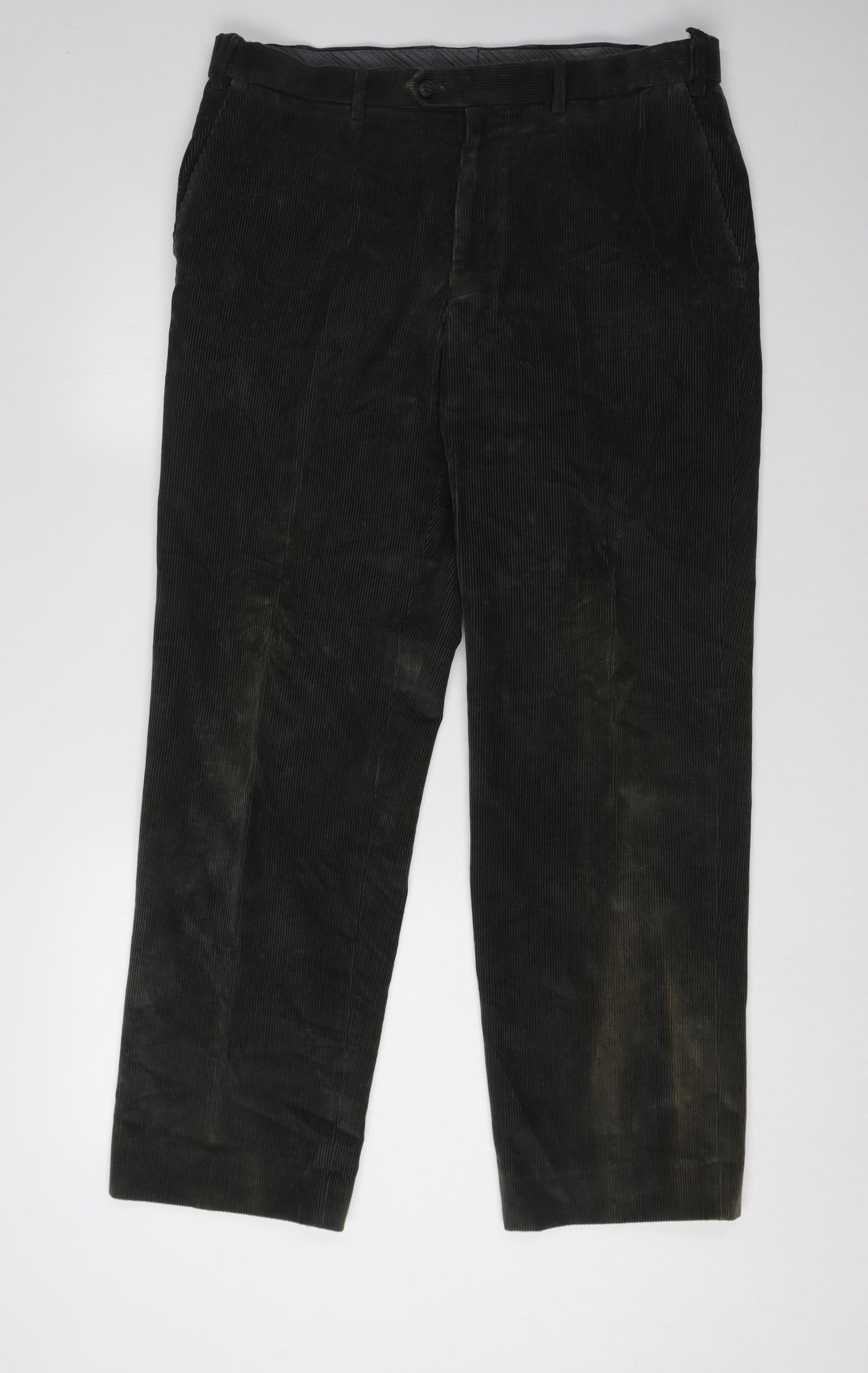 Marks and Spencer Men's Green Corduroy Trousers 36
